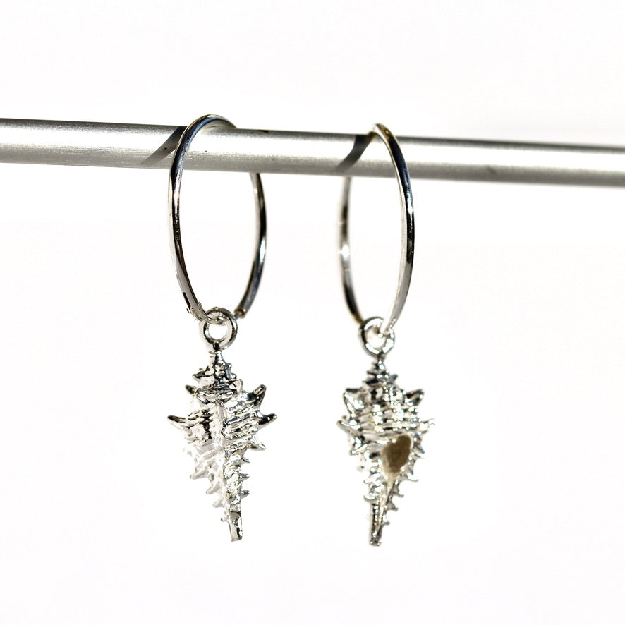 Shell Charm Hoop Earring