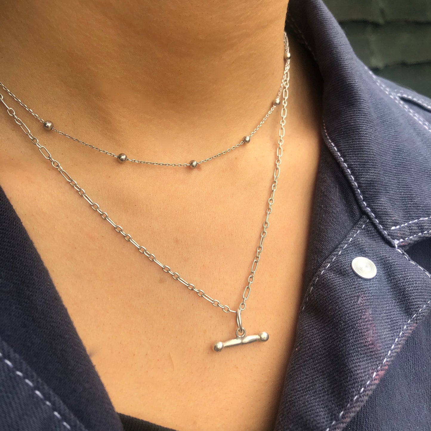 Ball and Chain and Watch Fob chain. perfect for layering with other necklaces