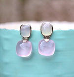 silver, rose quartz