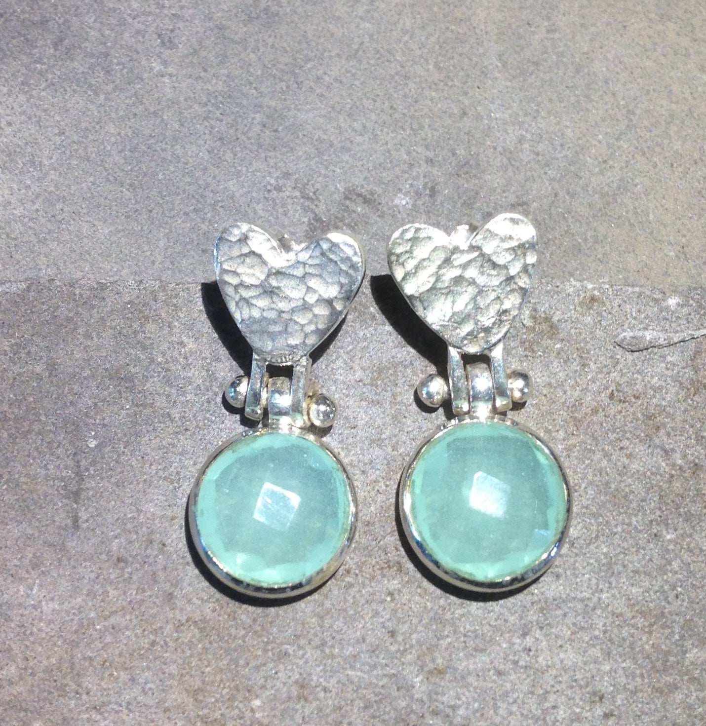Beaten Heart Earring in Silver