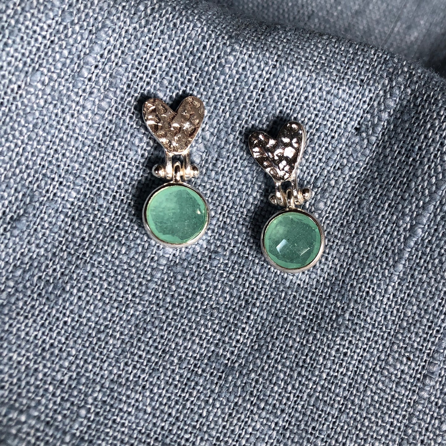Beaten Heart Earring in Silver
