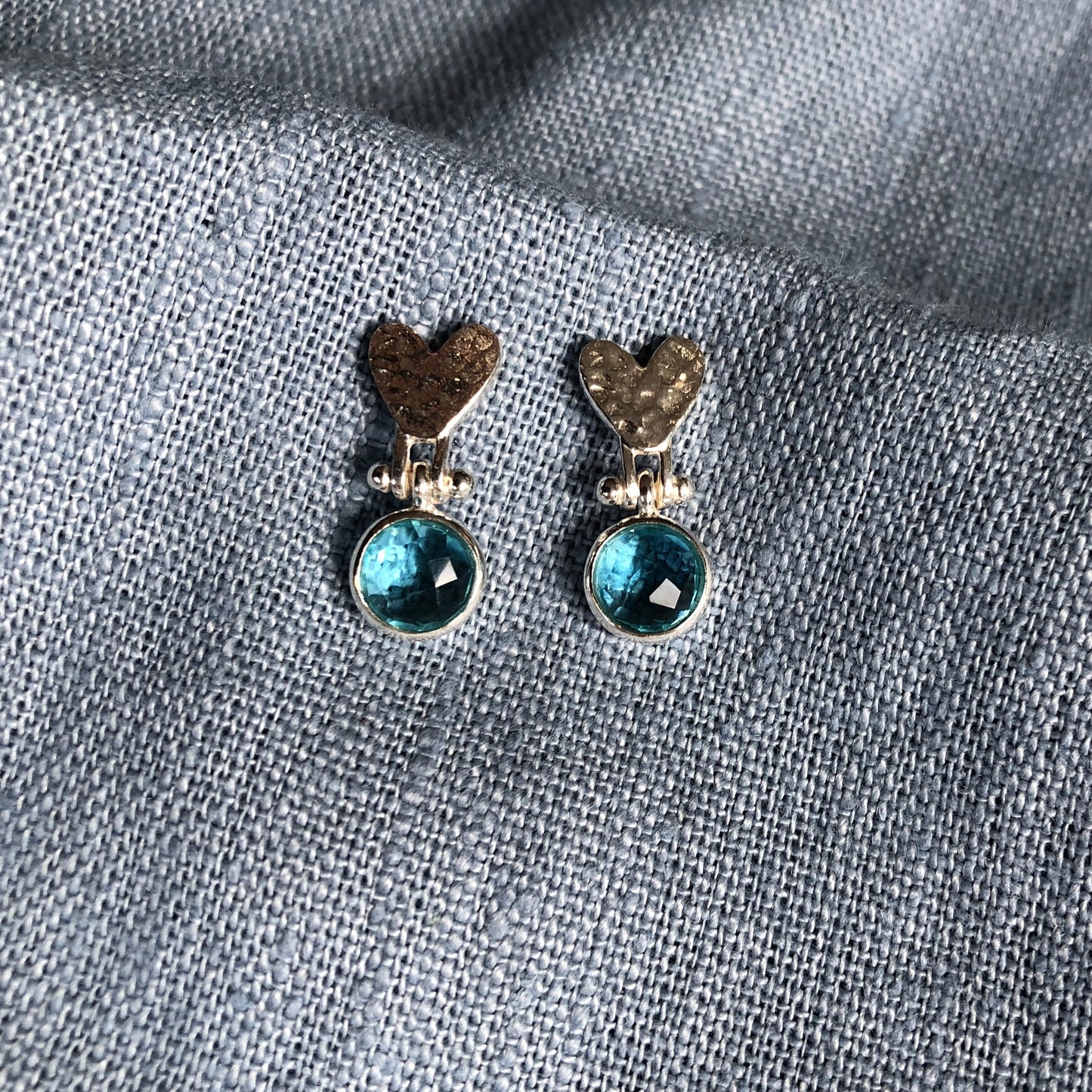 Beaten Heart Earring in Silver