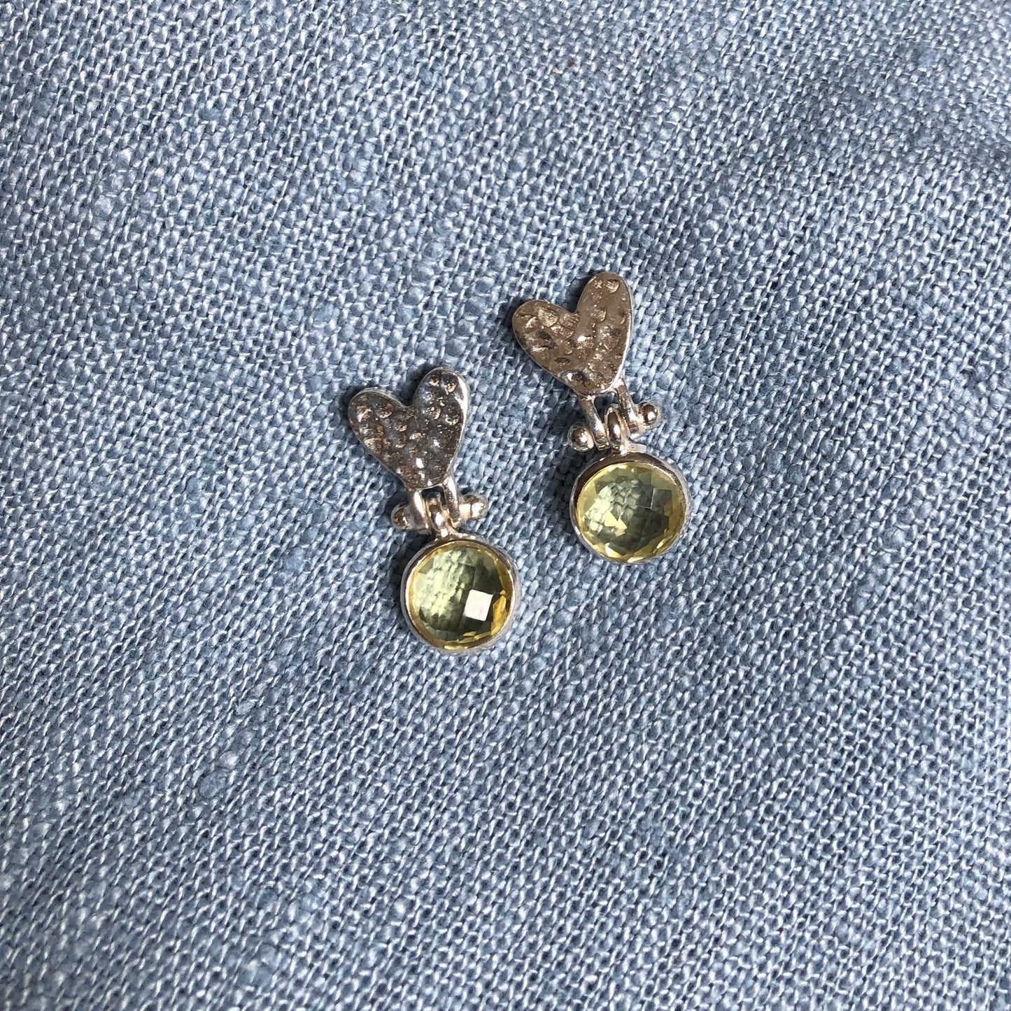 Beaten Heart Earring in Silver