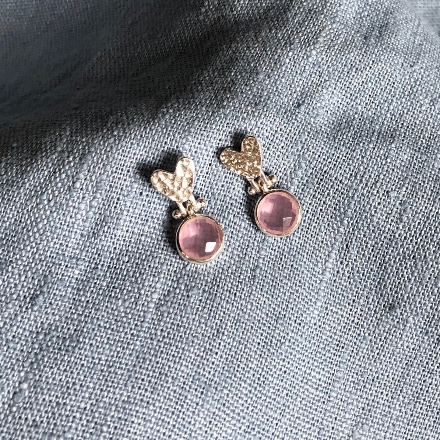Beaten Heart Earring in Silver