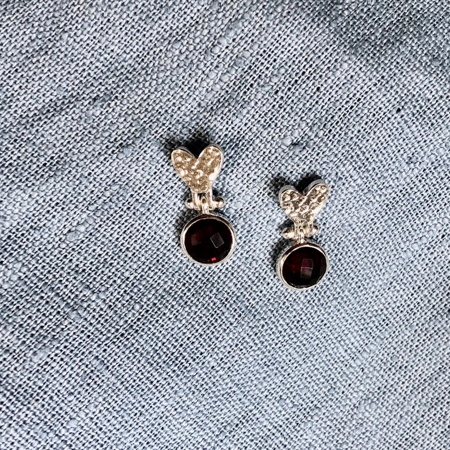 Beaten Heart Earring in Silver