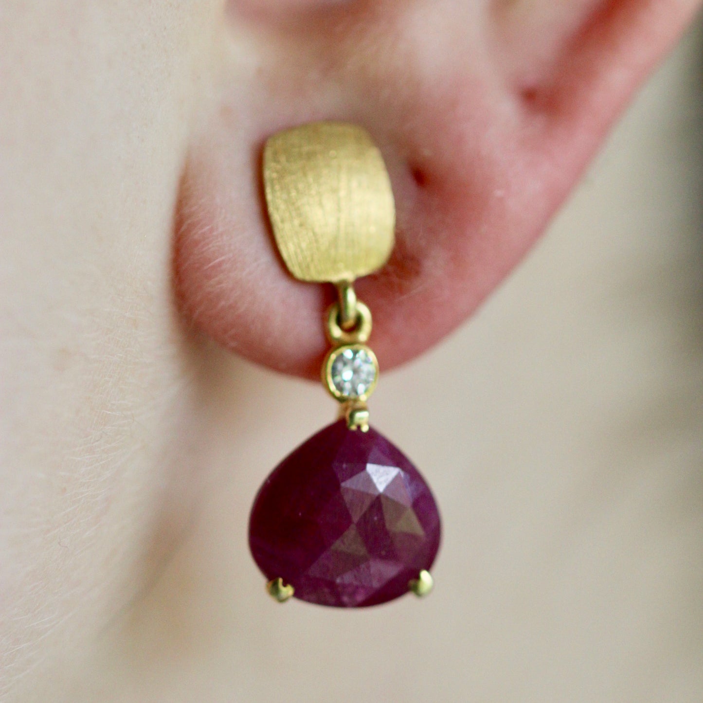 Ruby Teardrop Earrings