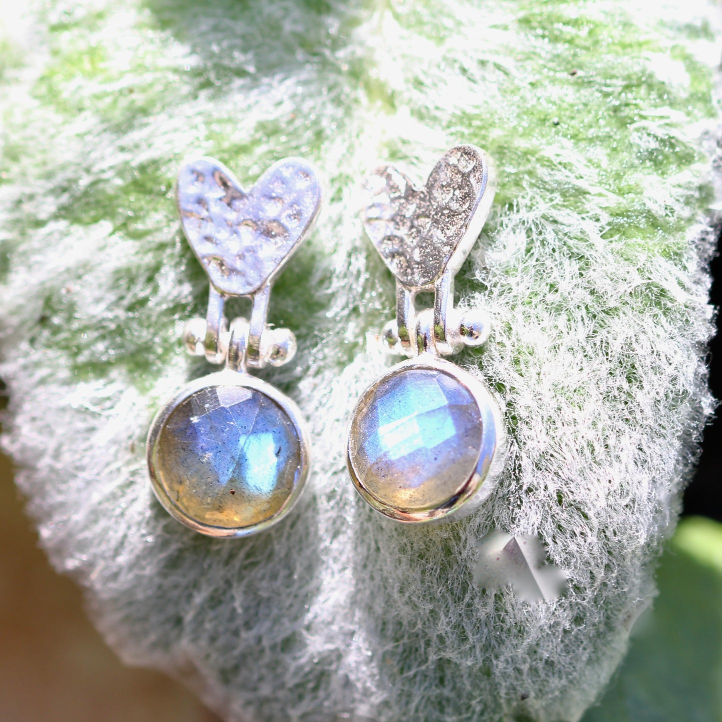 Beaten Heart Earring in Silver