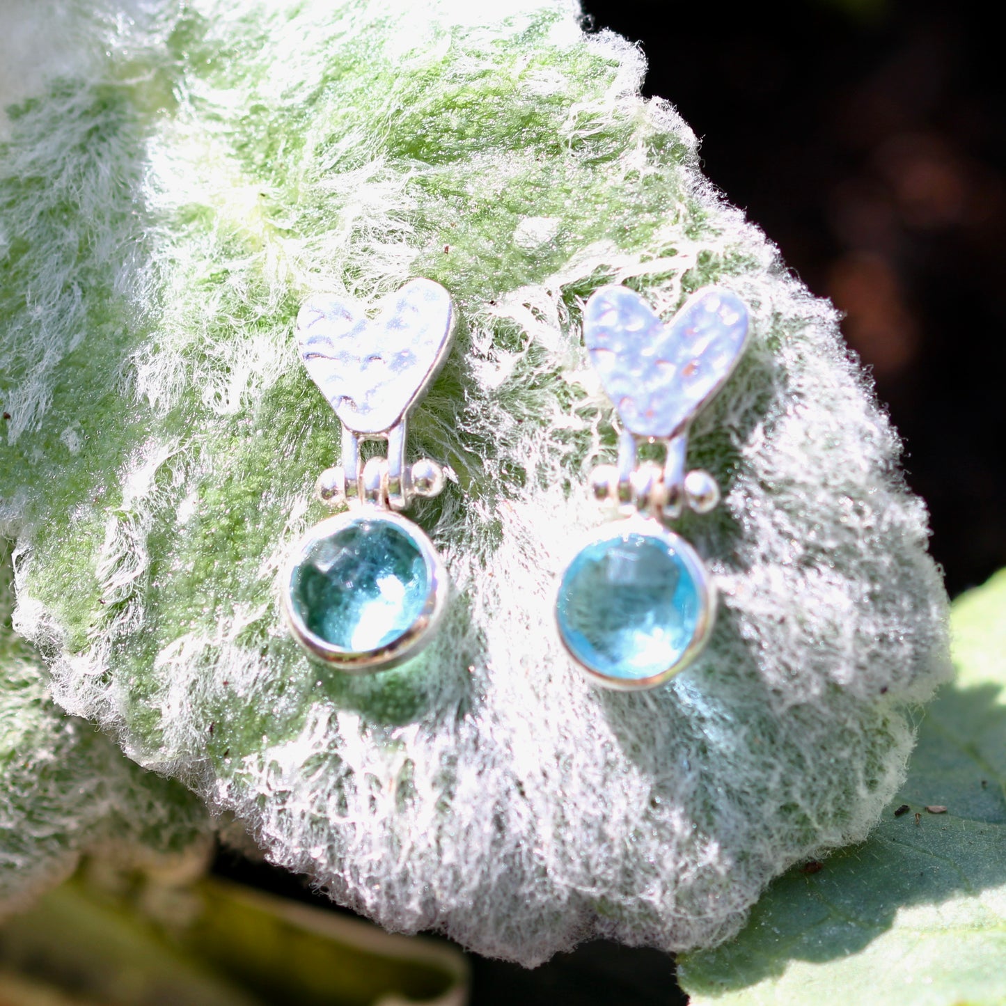 Beaten Heart Earring in Silver