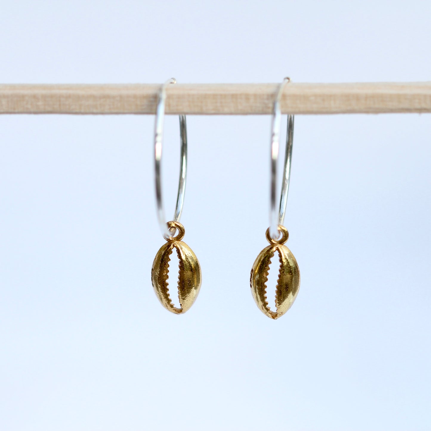 Shell Charm Hoop Earring