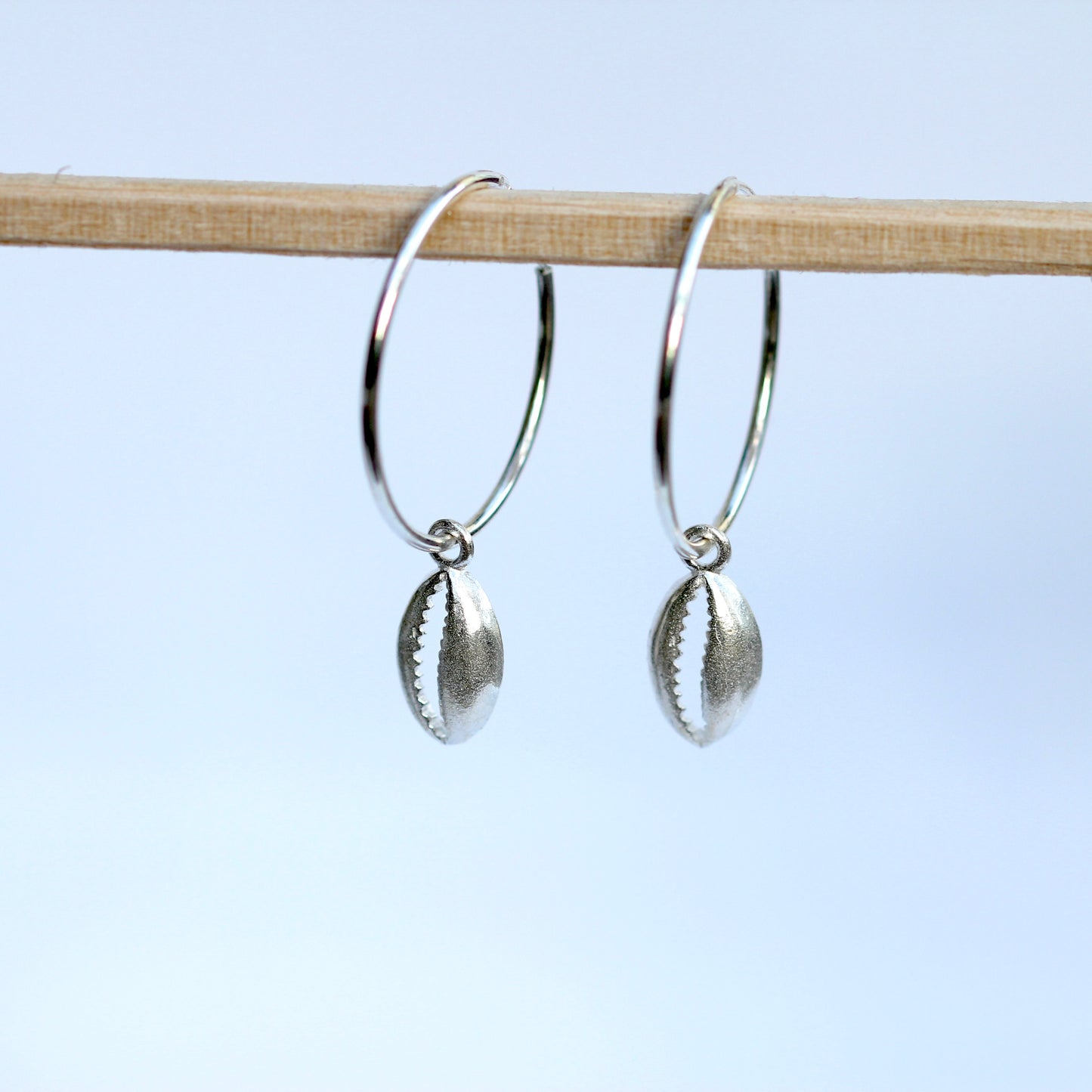Shell Charm Hoop Earring