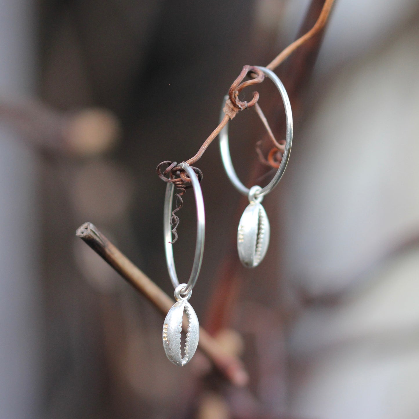 Shell Charm Hoop Earring