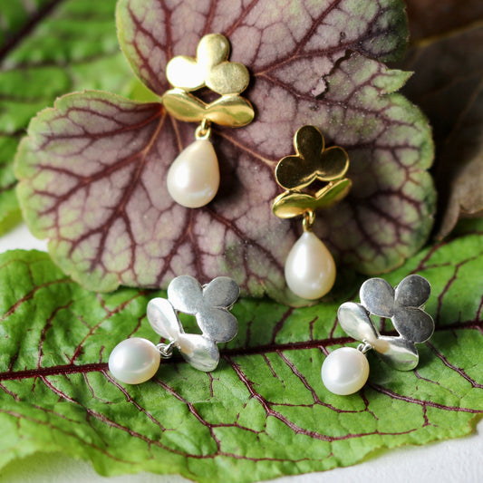 Flower Earrings -Fresh Water Pearls