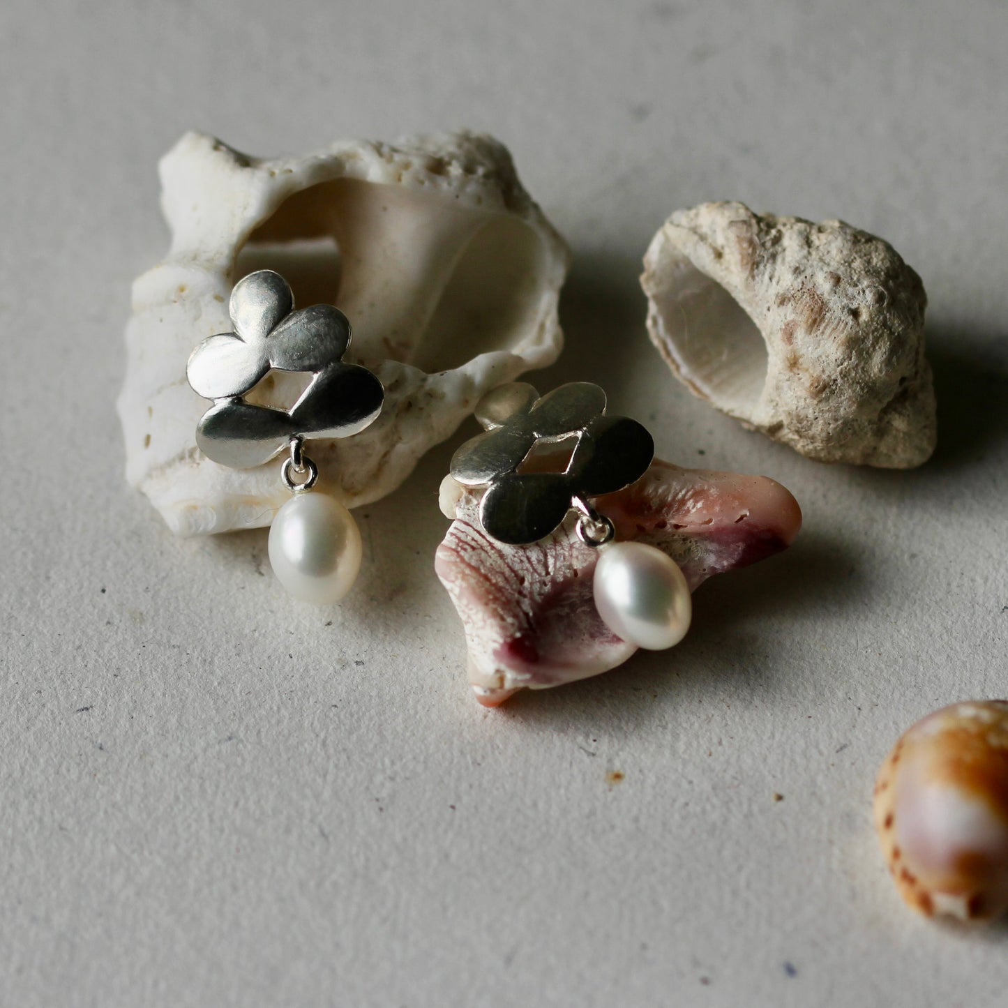 Flower Earrings -Fresh Water Pearls