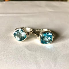 Cushion Ring in Blue Topaz