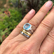 Cushion Ring in Blue Topaz