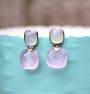 silver, rose quartz