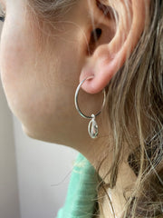 Shell Charm Hoop Earring