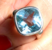 Cushion Ring in Blue Topaz