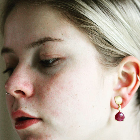 Ruby Teardrop Earrings
