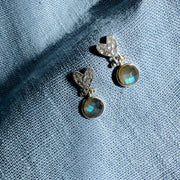 Beaten Heart Earring in Silver
