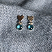 Beaten Heart Earring in Silver
