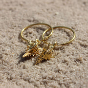 Shell Charm Hoop Earring