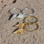Shell Charm Hoop Earring